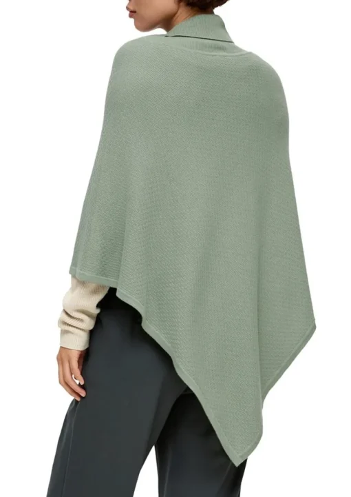 S.Oliver Poncho aus Viskose-Baumwoll-Mix orange, grün S23 2135651