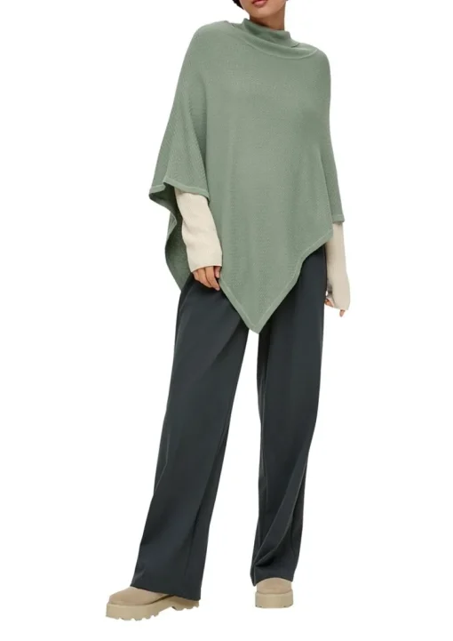 S.Oliver Poncho aus Viskose-Baumwoll-Mix orange, grün S23 2135651