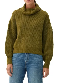 s.Oliver Pullover Rippstruktur Rollkragen weiß,orange, grün, schwarz S22 2120703