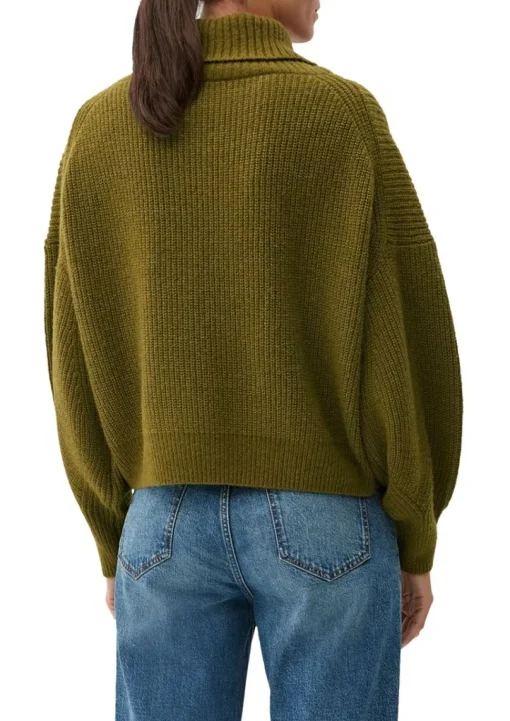 s.Oliver Pullover Rippstruktur Rollkragen weiß,orange, grün, schwarz S22 2120703