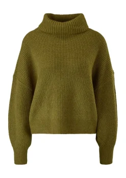s.Oliver Pullover Rippstruktur Rollkragen weiß,orange, grün, schwarz S22 2120703