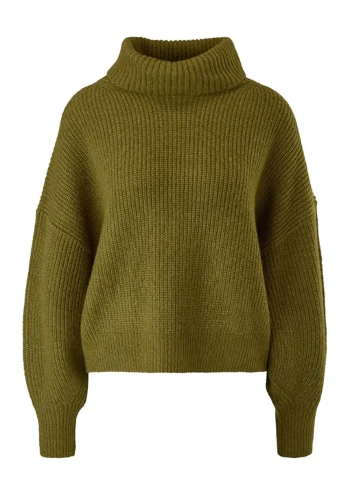 s.Oliver Pullover Rippstruktur Rollkragen weiß,orange, grün, schwarz S22 2120703