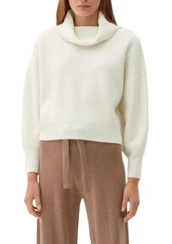 s.Oliver Pullover Rippstruktur Rollkragen weiß,orange, grün, schwarz S22 2120703
