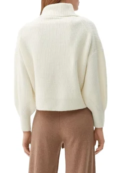 s.Oliver Pullover Rippstruktur Rollkragen weiß,orange, grün, schwarz S22 2120703