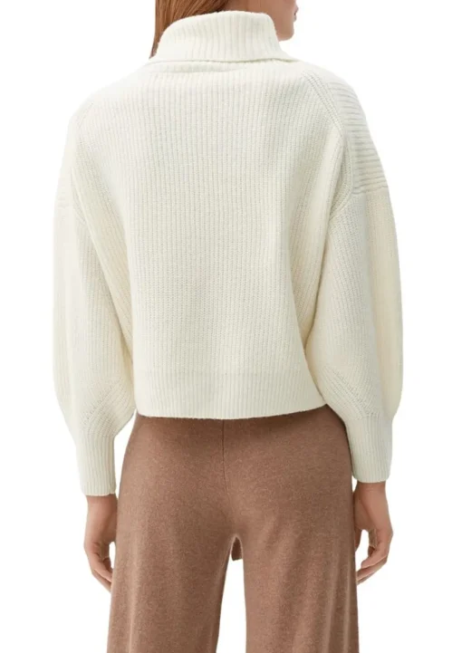 s.Oliver Pullover Rippstruktur Rollkragen weiß,orange, grün, schwarz S22 2120703