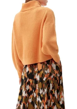 s.Oliver Pullover Rippstruktur Rollkragen weiß,orange, grün, schwarz S22 2120703