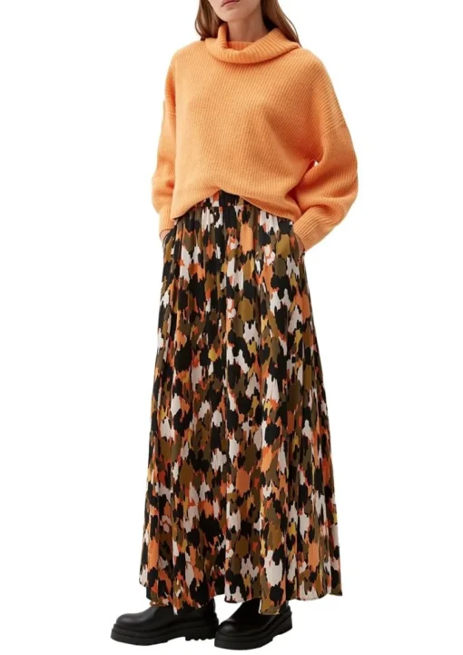 s.Oliver Pullover Rippstruktur Rollkragen weiß,orange, grün, schwarz S22 2120703