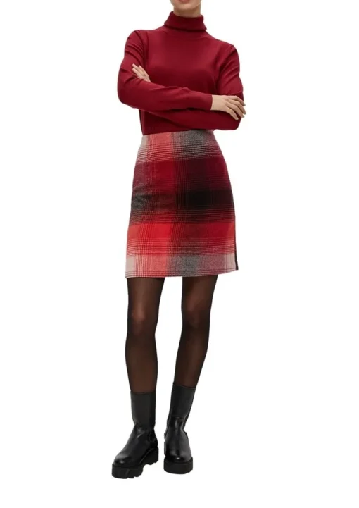 S.Oliver Rock aus Wollmix rot-schwarz S14 2138795