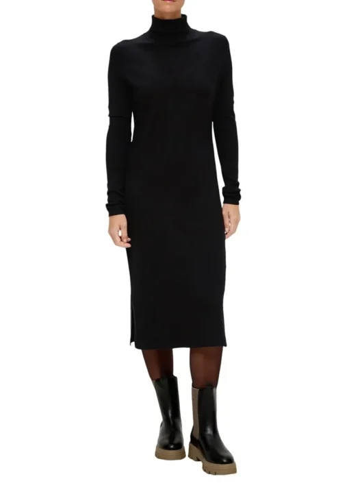 S.Oliver Strickkleid grün & schwarz S23 2138237