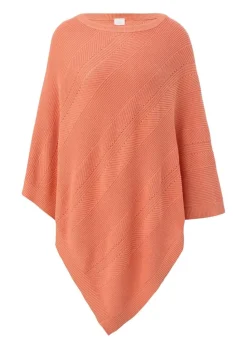 s.Oliver Strickponcho aus Viskosemix weiß, blau, orange S13  2128002