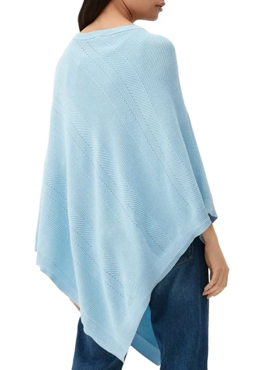 s.Oliver Strickponcho aus Viskosemix weiß, blau, orange S13  2128002