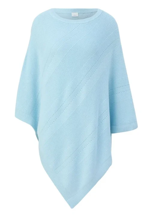 s.Oliver Strickponcho aus Viskosemix weiß, blau, orange S13  2128002
