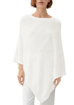 s.Oliver Strickponcho aus Viskosemix weiß, blau, orange S13  2128002
