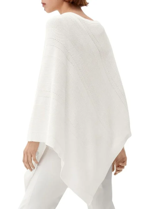s.Oliver Strickponcho aus Viskosemix weiß, blau, orange S13  2128002