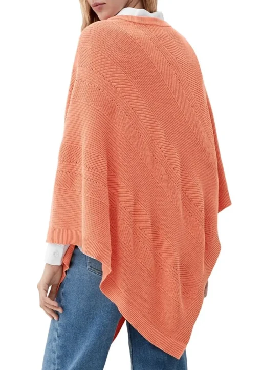 s.Oliver Strickponcho aus Viskosemix weiß, blau, orange S13  2128002