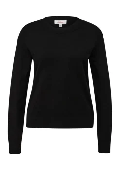 S.Oliver Strickpullover aus Viskosestretch orange, schwarz S14 2135257