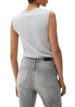 s.Oliver Stricktop Pullunder Ripp- Details, Ziernahnt rot,grau,schwarz S22 2120337
