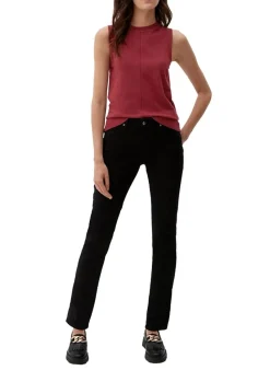 s.Oliver Stricktop Pullunder Ripp- Details, Ziernahnt rot,grau,schwarz S22 2120337
