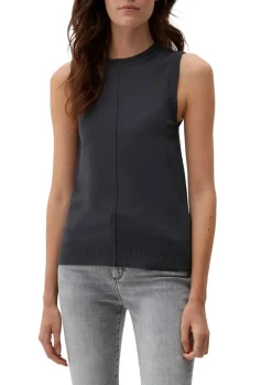 s.Oliver Stricktop Pullunder Ripp- Details, Ziernahnt rot,grau,schwarz S22 2120337