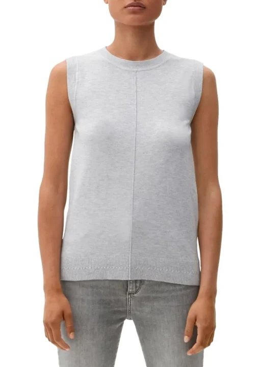 s.Oliver Stricktop Pullunder Ripp- Details, Ziernahnt rot,grau,schwarz S22 2120337