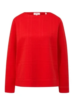 S.Oliver Sweatshirt mit Musterstruktur rot & schwarz S23 2139339