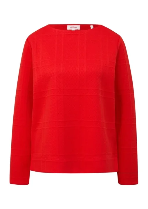 S.Oliver Sweatshirt mit Musterstruktur rot & schwarz S23 2139339