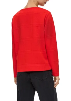 S.Oliver Sweatshirt mit Musterstruktur rot & schwarz S23 2139339