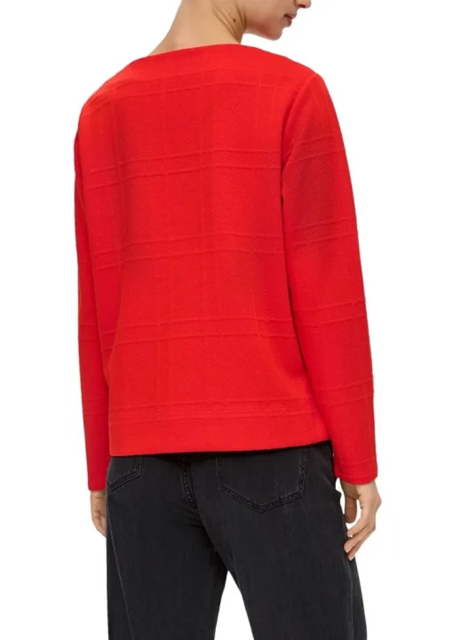 S.Oliver Sweatshirt mit Musterstruktur rot & schwarz S23 2139339