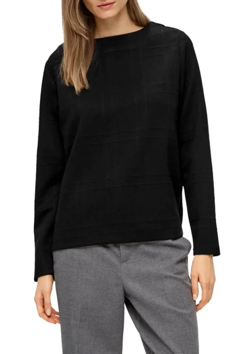 S.Oliver Sweatshirt mit Musterstruktur rot & schwarz S23 2139339