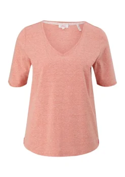 s.Oliver T-Shirt mit Rollsaum weiß, grün, schwarz, orange S13  2130253