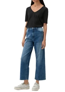 s.Oliver T-Shirt mit Rollsaum weiß, grün, schwarz, orange S13  2130253
