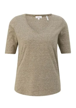 s.Oliver T-Shirt mit Rollsaum weiß, grün, schwarz, orange S13  2130253