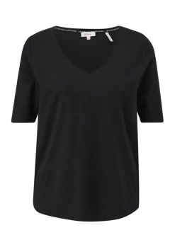 s.Oliver T-Shirt mit Rollsaum weiß, grün, schwarz, orange S13  2130253