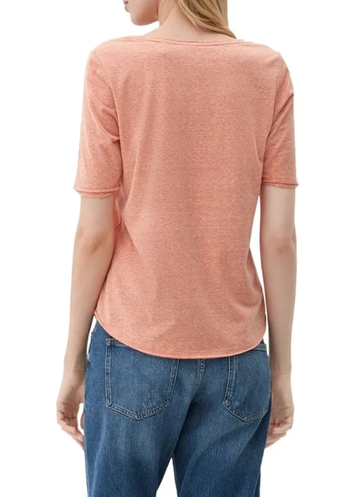 s.Oliver T-Shirt mit Rollsaum weiß, grün, schwarz, orange S13  2130253