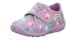 super fit SPOTTY - Lila/Mehrfarbig Hausschuh mit Klettverschluss S23  1-009246-8510