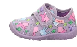 super fit SPOTTY - Lila/Mehrfarbig Hausschuh mit Klettverschluss S23  1-009246-8510