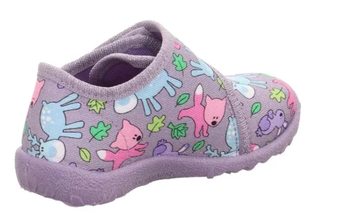 super fit SPOTTY - Lila/Mehrfarbig Hausschuh mit Klettverschluss S23  1-009246-8510