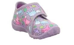 super fit SPOTTY - Lila/Mehrfarbig Hausschuh mit Klettverschluss S23  1-009246-8510