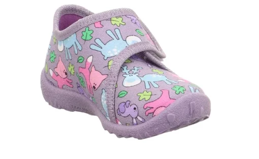 super fit SPOTTY - Lila/Mehrfarbig Hausschuh mit Klettverschluss S23  1-009246-8510