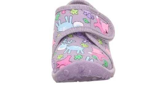 super fit SPOTTY - Lila/Mehrfarbig Hausschuh mit Klettverschluss S23  1-009246-8510