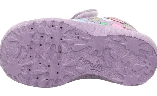 super fit SPOTTY - Lila/Mehrfarbig Hausschuh mit Klettverschluss S23  1-009246-8510