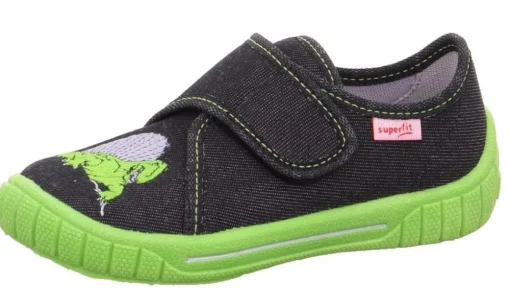 superfit Hausschuh BILL Schwarz Grün Dino 1-800278-0030