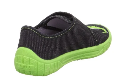 superfit Hausschuh BILL Schwarz Grün Dino 1-800278-0030