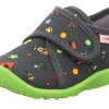 superfit Hausschuh mit Klettverschluss SPOTTY grau/mehrfarbig S23  1-009246-2070