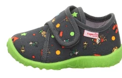 superfit Hausschuh mit Klettverschluss SPOTTY grau/mehrfarbig S23  1-009246-2070