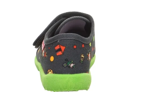 superfit Hausschuh mit Klettverschluss SPOTTY grau/mehrfarbig S23  1-009246-2070