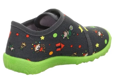 superfit Hausschuh mit Klettverschluss SPOTTY grau/mehrfarbig S23  1-009246-2070