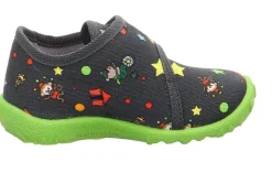 superfit Hausschuh mit Klettverschluss SPOTTY grau/mehrfarbig S23  1-009246-2070