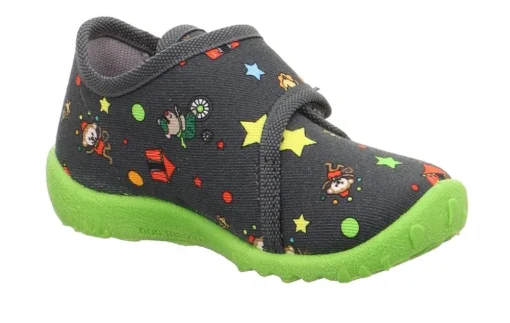 superfit Hausschuh mit Klettverschluss SPOTTY grau/mehrfarbig S23  1-009246-2070