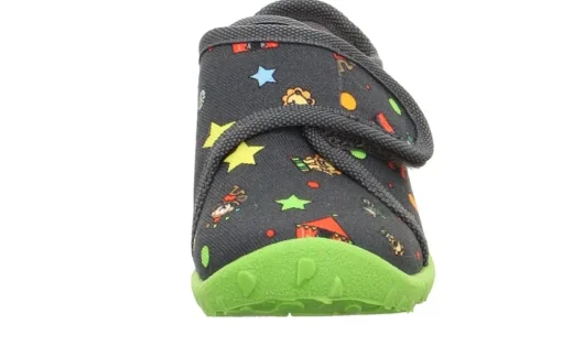 superfit Hausschuh mit Klettverschluss SPOTTY grau/mehrfarbig S23  1-009246-2070